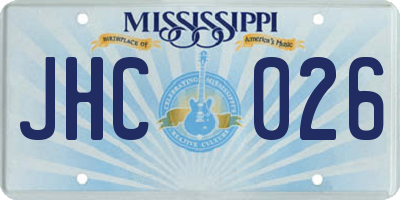 MS license plate JHC026