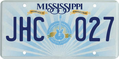MS license plate JHC027