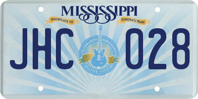 MS license plate JHC028