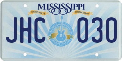 MS license plate JHC030