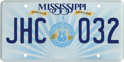 MS license plate JHC032