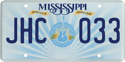 MS license plate JHC033