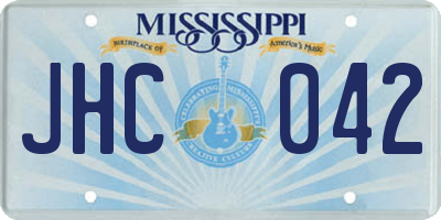 MS license plate JHC042