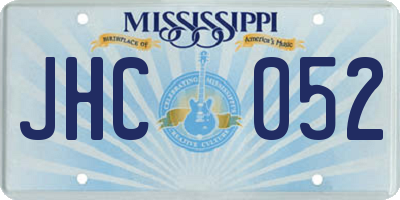 MS license plate JHC052