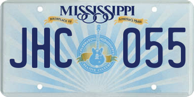 MS license plate JHC055