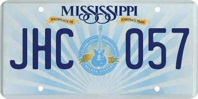 MS license plate JHC057