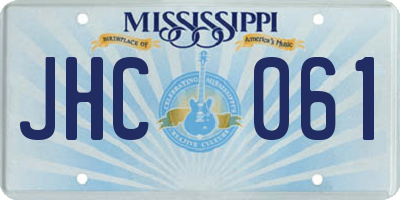 MS license plate JHC061