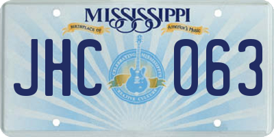 MS license plate JHC063