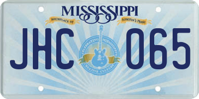 MS license plate JHC065