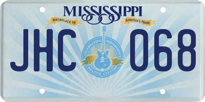 MS license plate JHC068