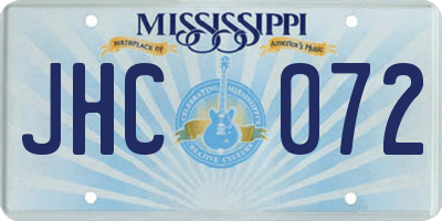 MS license plate JHC072