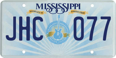 MS license plate JHC077