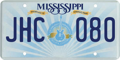 MS license plate JHC080
