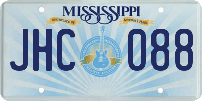 MS license plate JHC088