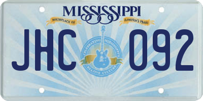 MS license plate JHC092