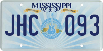 MS license plate JHC093