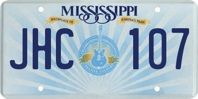 MS license plate JHC107