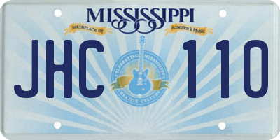 MS license plate JHC110