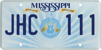 MS license plate JHC111