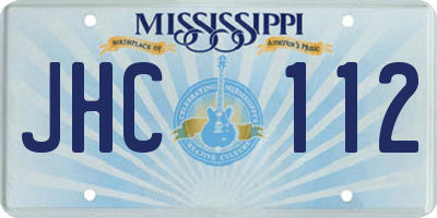 MS license plate JHC112