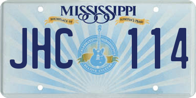 MS license plate JHC114