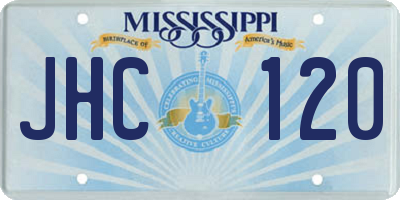 MS license plate JHC120