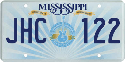 MS license plate JHC122