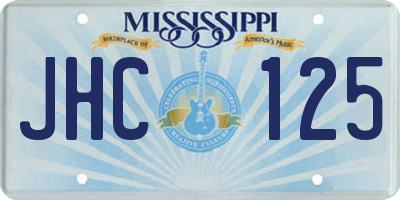 MS license plate JHC125