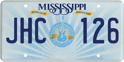 MS license plate JHC126