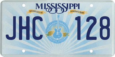 MS license plate JHC128