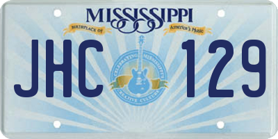 MS license plate JHC129