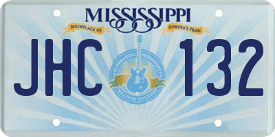 MS license plate JHC132