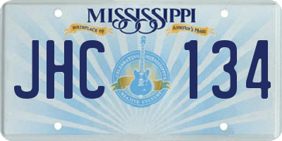 MS license plate JHC134