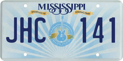 MS license plate JHC141