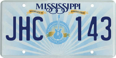 MS license plate JHC143