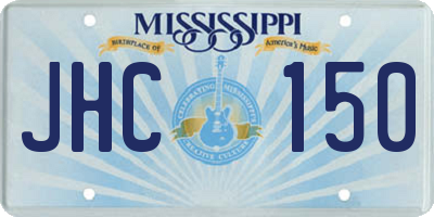 MS license plate JHC150
