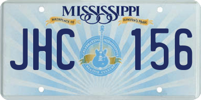 MS license plate JHC156