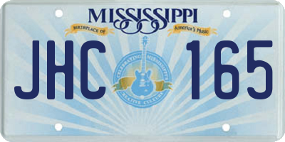 MS license plate JHC165