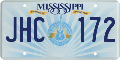 MS license plate JHC172
