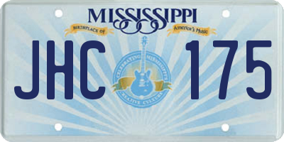 MS license plate JHC175