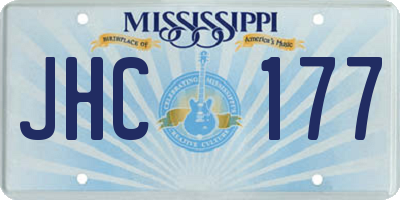 MS license plate JHC177