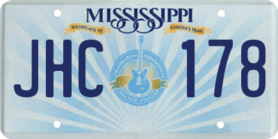 MS license plate JHC178