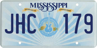 MS license plate JHC179