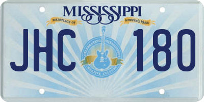 MS license plate JHC180