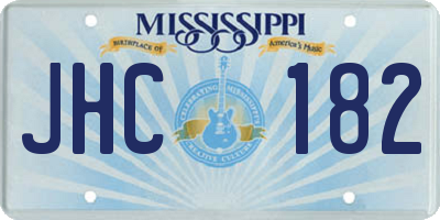 MS license plate JHC182