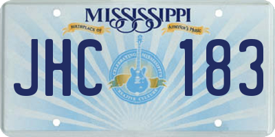 MS license plate JHC183