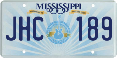 MS license plate JHC189