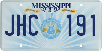 MS license plate JHC191