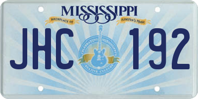 MS license plate JHC192