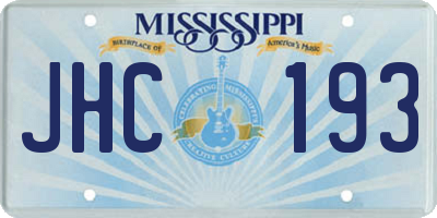 MS license plate JHC193